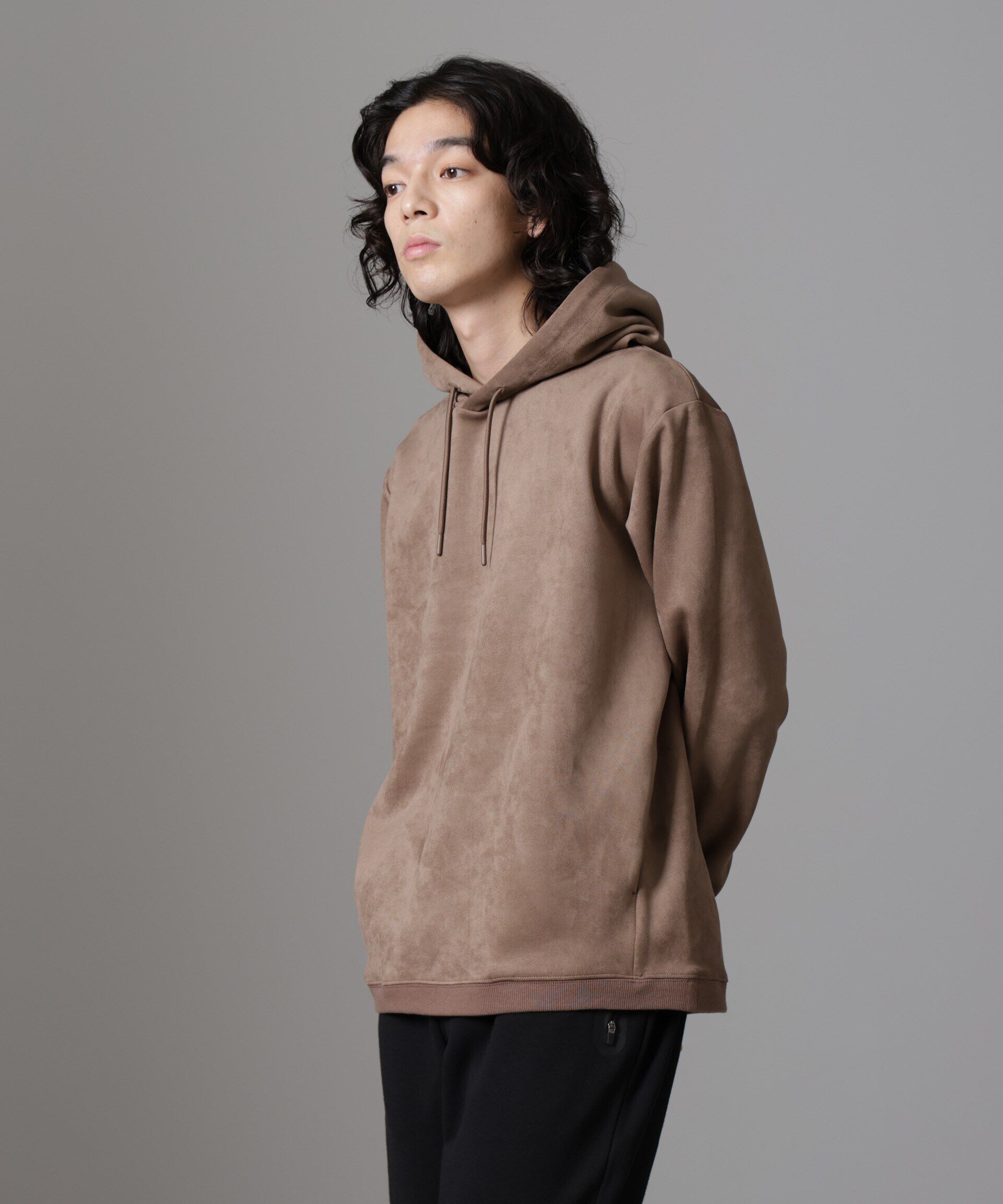 nano･universe「フェイクスエードフーディー 長袖」|Tシャツ・カットソー|