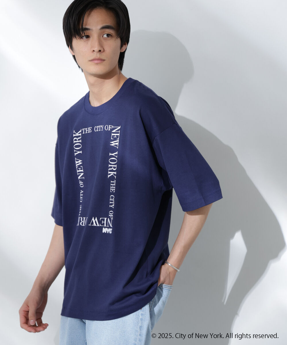 nano･universe「Anti Soaked(R)&times;NYC スクエア刺繍 汗染み防止Tシャツ」|Tシャツ・カットソー|D.ブルー2