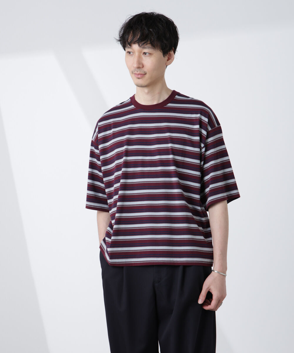 NANO universe「マイクロランダムボーダーTシャツ」|Tシャツ・カットソー|