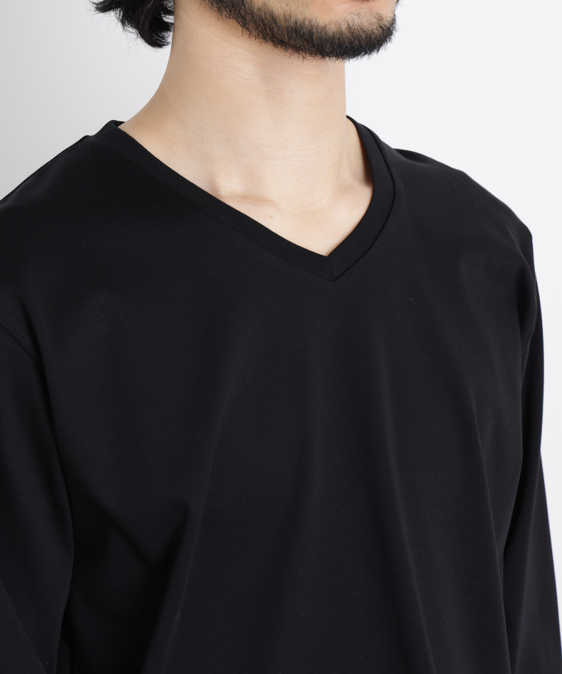 nano･universe「アンチスメルVネックTシャツ 長袖」|Tシャツ・カットソー|