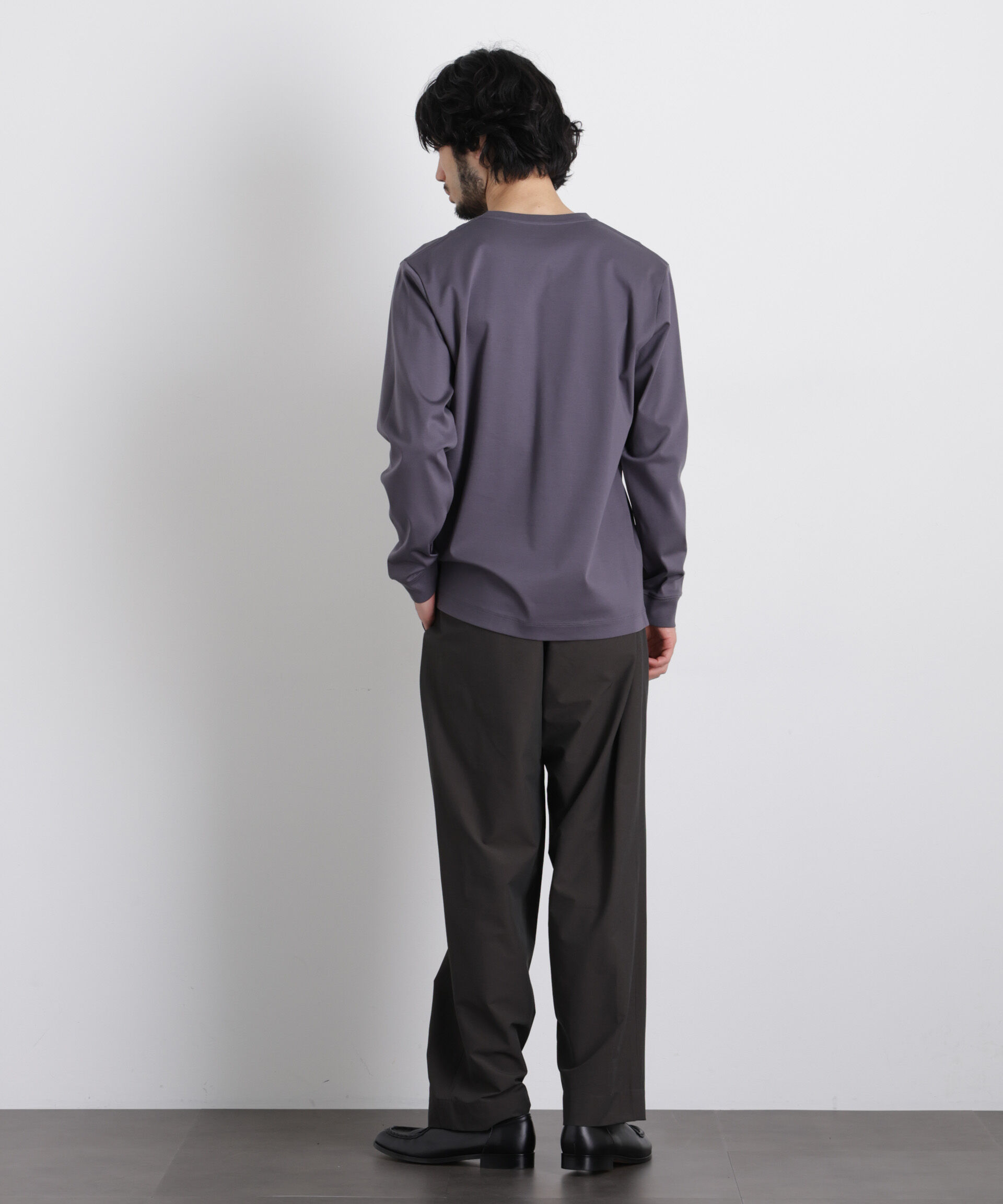 nano･universe「アンチスメルVネックTシャツ 長袖」|Tシャツ・カットソー|