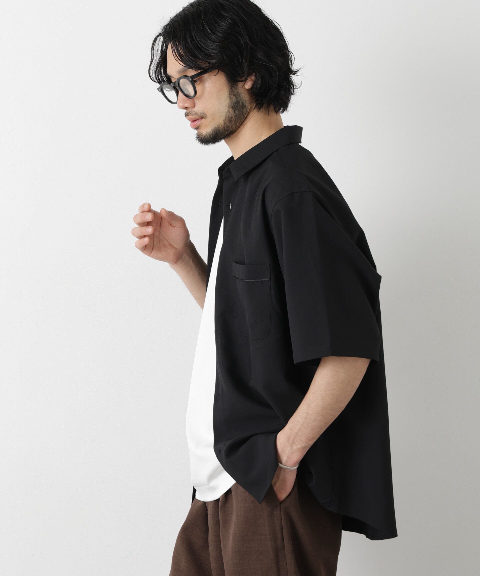 NANO universe「セオアルファ レギュラーカラーシャツ 半袖」|シャツ・ブラウス|
