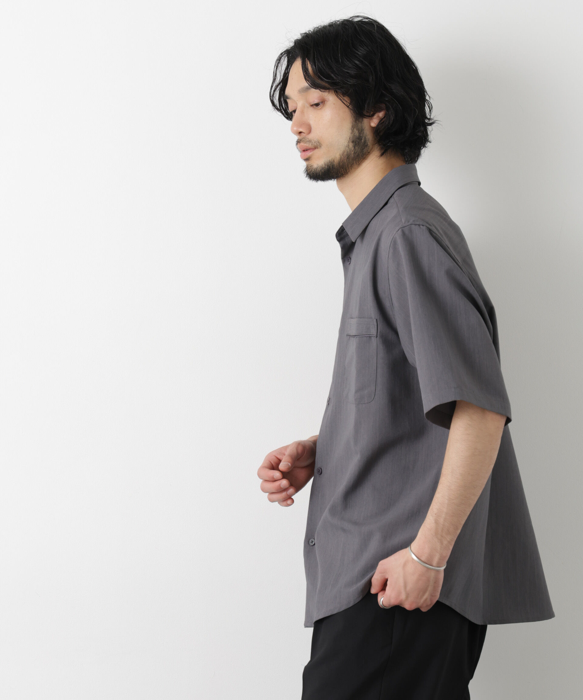 NANO universe「セオアルファ レギュラーカラーシャツ 半袖」|シャツ・ブラウス|