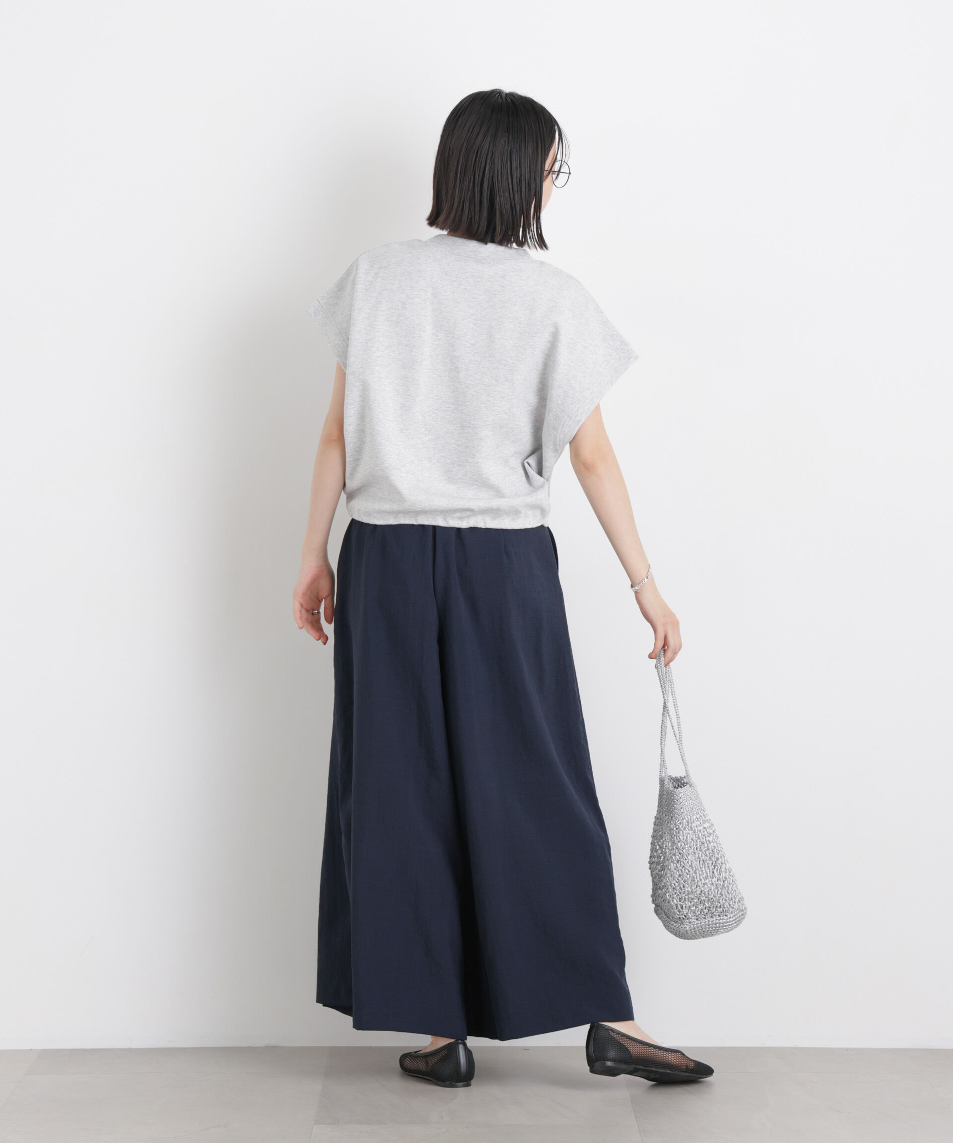 NANO universe「タンブラーブッチャーボックスプリーツワイドパンツ(セットアップ可)」|チノ|