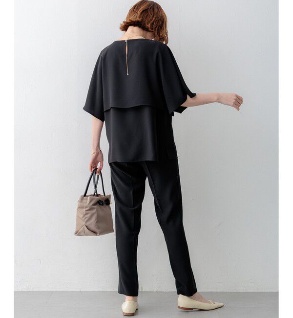 23区「【新色追加】ストレッチジョーゼット  ケープデザイン カットソー」|Tシャツ・カットソー|