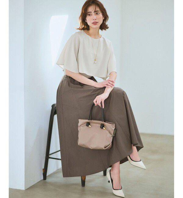 23区「【新色追加】ストレッチジョーゼット  ケープデザイン カットソー」|Tシャツ・カットソー|