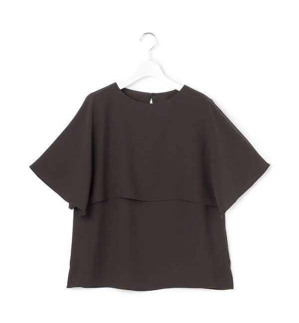 23区「【新色追加】ストレッチジョーゼット  ケープデザイン カットソー」|Tシャツ・カットソー|