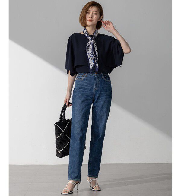 23区「【新色追加】ストレッチジョーゼット  ケープデザイン カットソー」|Tシャツ・カットソー|