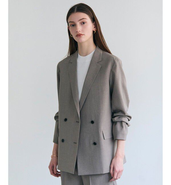 BEIGE,「【マルチファンクション素材・セットアップ対応】BATEAU / メランジ ダブルジャケット」|テーラードジャケット|Taupe