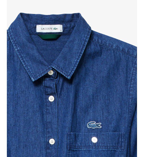 LACOSTE「ウエストベルト デニムシャツドレス ワンピース」|ワンピース|