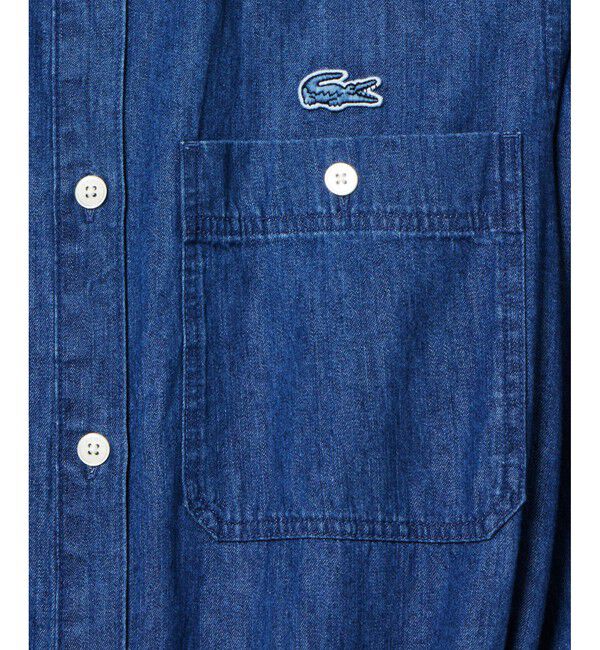 LACOSTE「ウエストベルト デニムシャツドレス ワンピース」|ワンピース|