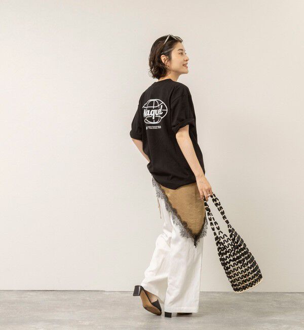 MAQWEL「【MAQWEL/マクウェル】ウォッシャブル Maqwel Earth ワイドボディプリントTシャツ」|Tシャツ・カットソー|