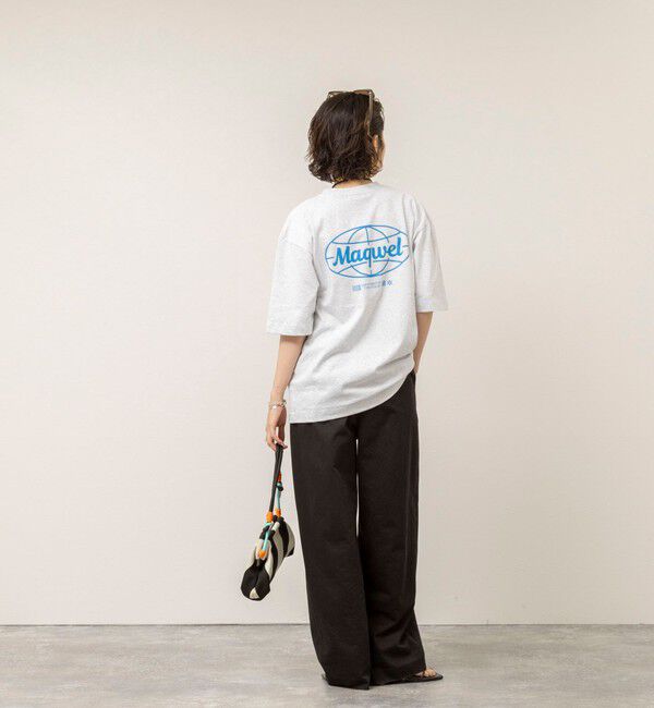 MAQWEL「【MAQWEL/マクウェル】ウォッシャブル Maqwel Earth ワイドボディプリントTシャツ」|Tシャツ・カットソー|