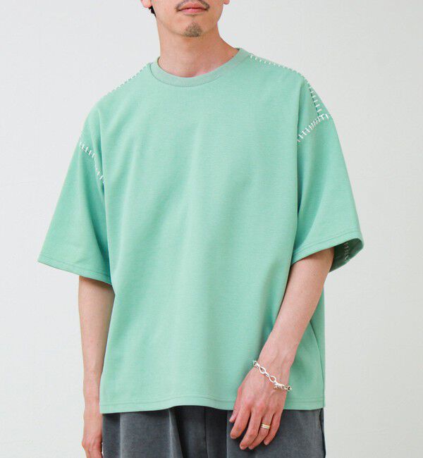 GLOSTER「【セットアップ対応】カルゼラダーステッチ クルーネックTシャツ」|Tシャツ・カットソー|ミントグリーン