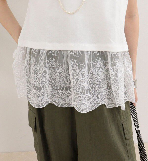 fredy emue「レースドッキングフレンチプルオーバーカットソー」|Tシャツ・カットソー|