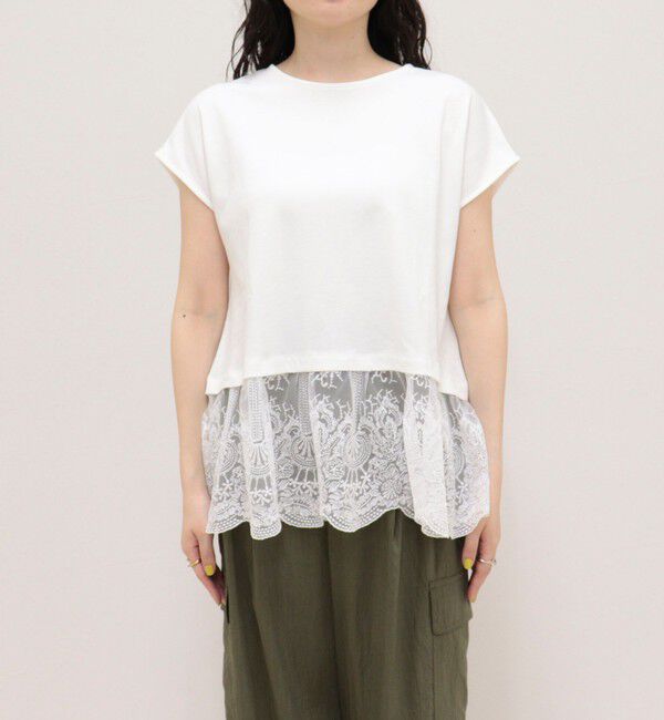 fredy emue「レースドッキングフレンチプルオーバーカットソー」|Tシャツ・カットソー|