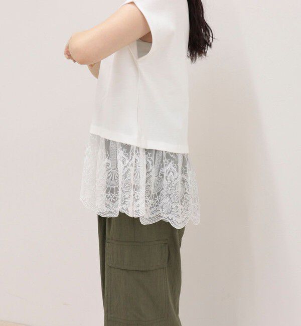 fredy emue「レースドッキングフレンチプルオーバーカットソー」|Tシャツ・カットソー|