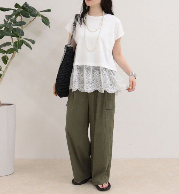 fredy emue「レースドッキングフレンチプルオーバーカットソー」|Tシャツ・カットソー|