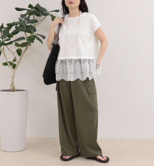 fredy emue「レースドッキングフレンチプルオーバーカットソー」|Tシャツ・カットソー|