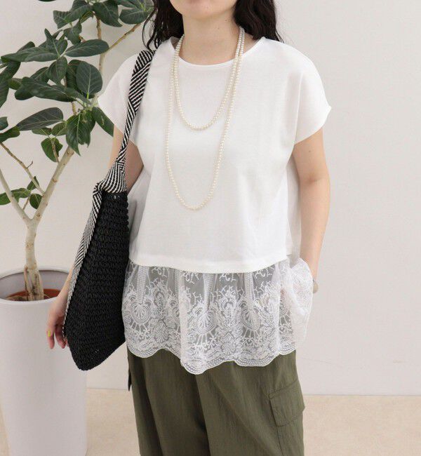 fredy emue「レースドッキングフレンチプルオーバーカットソー」|Tシャツ・カットソー|