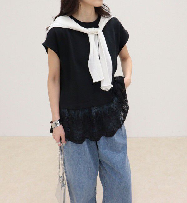 fredy emue「レースドッキングフレンチプルオーバーカットソー」|Tシャツ・カットソー|