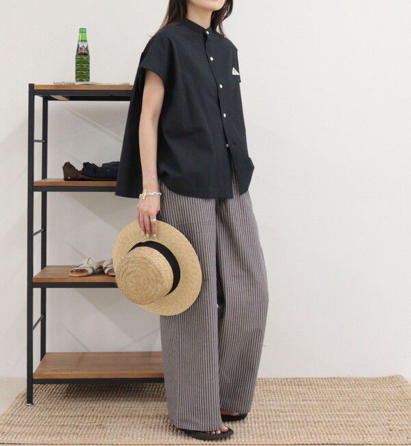 fredy emue「【GEVACO/ゲバコ】バンドカラーフレンチスリーブシャツ」|シャツ・ブラウス|