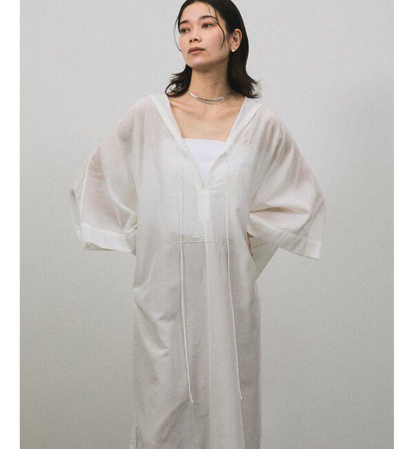 SALON adam et rope'「コットンシルクフードカフタンワンピース」|ワンピース|