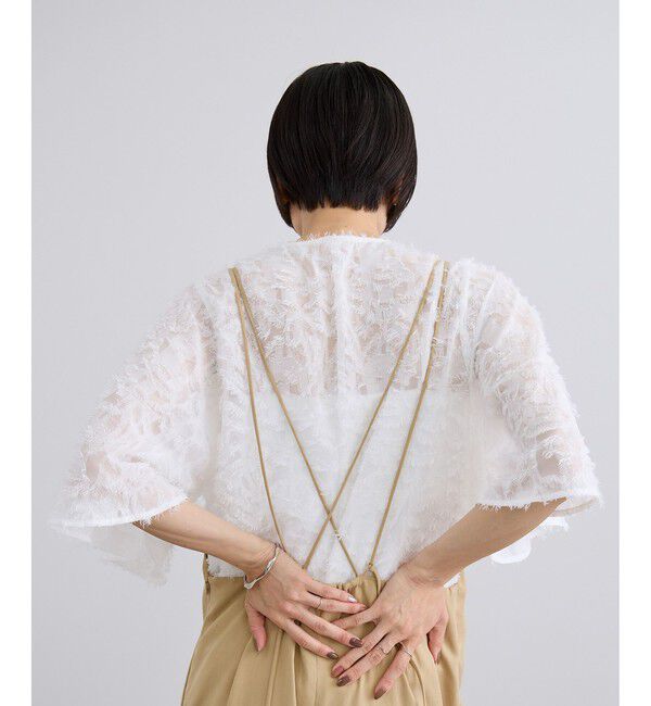 SALON adam et rope'「【WEB限定】フラワーカットジャガードブラウス」|シャツ・ブラウス|