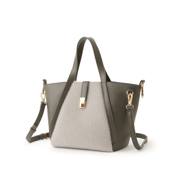 ROPE PICNIC PASSAGE「me fit BAG ホースヘア調コンビスクエアフォルムバッグ/2WAY」|トートバッグ|