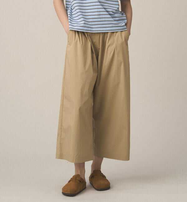 DANTON「DANTON | タイプライター ワイドイージーパンツ WOMEN」|チノ|BEIGE