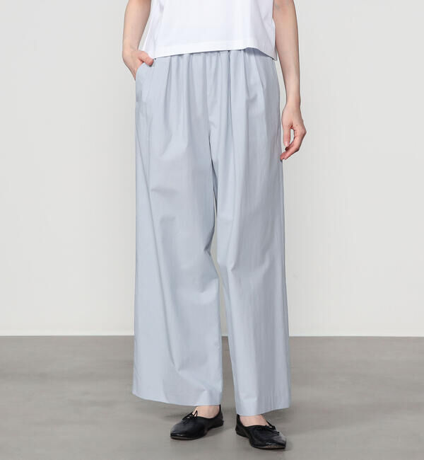 Morris & Sons「MORRIS & SONS | コットン ワイドイージーパンツ WOMEN」|チノ|LTBLUE