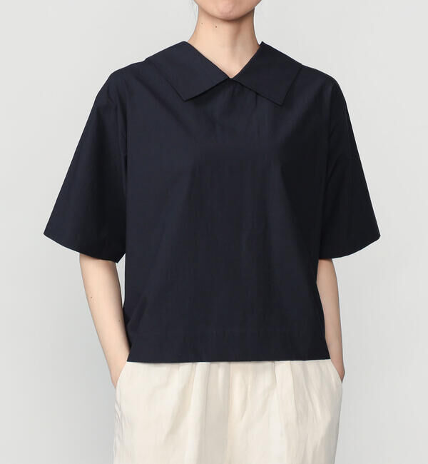  「nicholson & nicholson |〈別注〉ショートスリーブ半袖シャツ WOMEN」|シャツ・ブラウス|NAVY