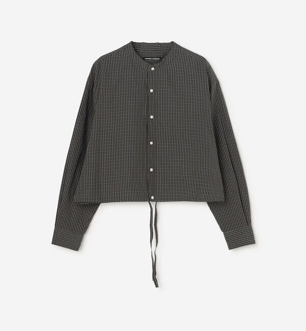  「nicholson & nicholson | バンドカラー ショート ブラウス CHECK WOMEN」|シャツ・ブラウス|