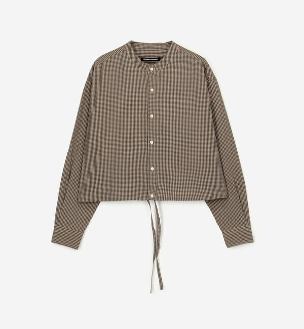  「nicholson & nicholson | バンドカラー ショート ブラウス CHECK WOMEN」|シャツ・ブラウス|