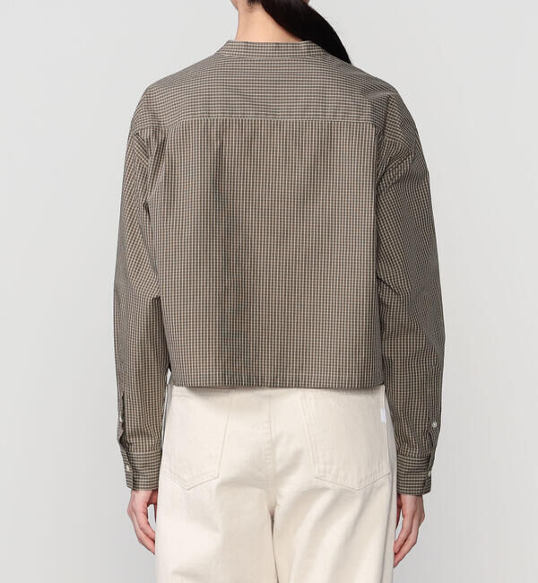  「nicholson & nicholson | バンドカラー ショート ブラウス CHECK WOMEN」|シャツ・ブラウス|