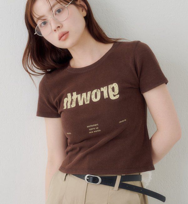  「【S.Mサイズ展開】Newヴィンテージ加工ロゴTEE」|Tシャツ・カットソー|ブラウン