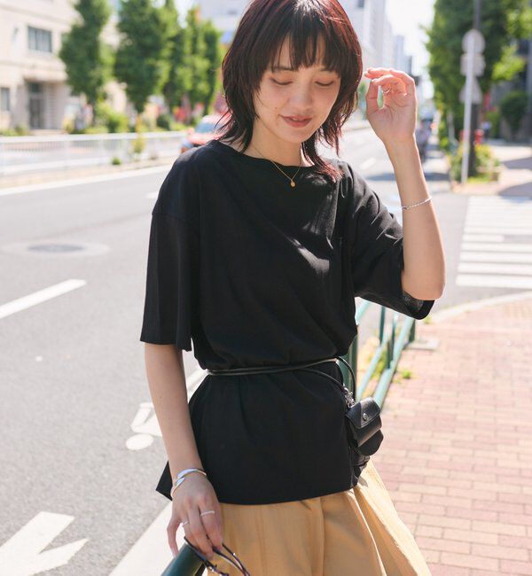 「【A・MONN】【吸水速乾/接触冷感】オープンネックTee」|Tシャツ・カットソー|