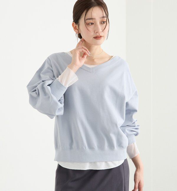  「チュールキリカエカットソー」|Tシャツ・カットソー|