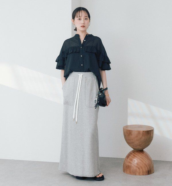  「スウェットロングスカート【新色・低身長サイズ追加/4サイズ展開】」|スカート|
