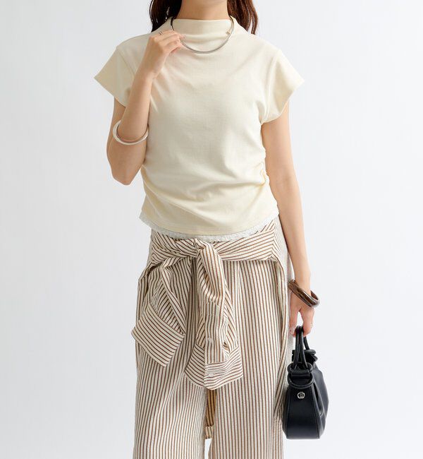  「プレート付きハイネックTシャツ」|Tシャツ・カットソー|