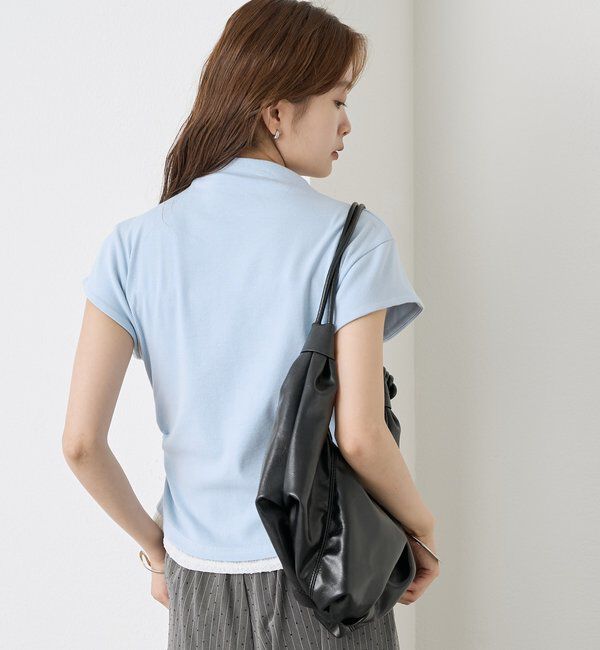 「プレート付きハイネックTシャツ」|Tシャツ・カットソー|