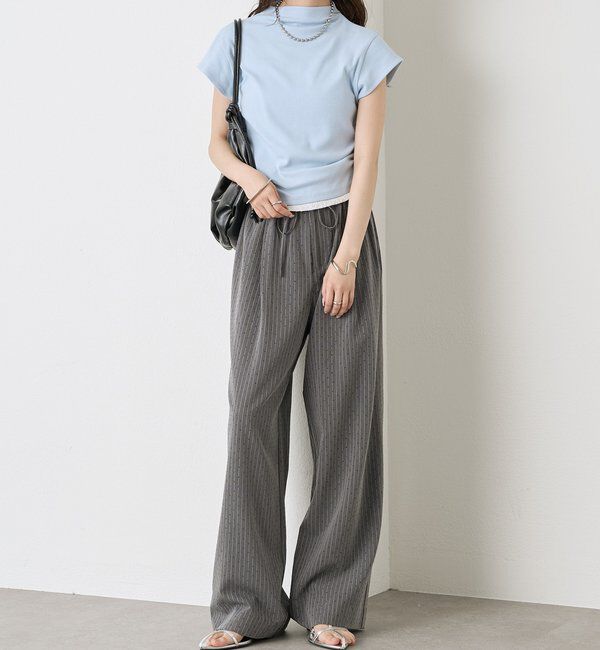  「プレート付きハイネックTシャツ」|Tシャツ・カットソー|