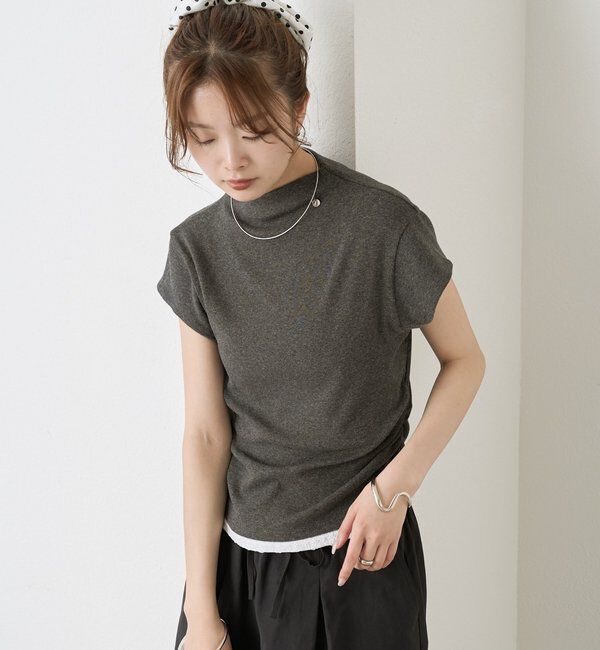 「プレート付きハイネックTシャツ」|Tシャツ・カットソー|