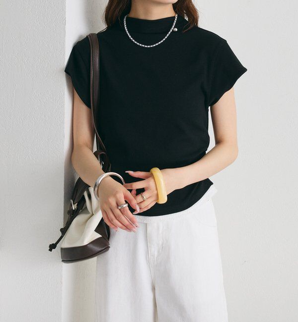 「プレート付きハイネックTシャツ」|Tシャツ・カットソー|