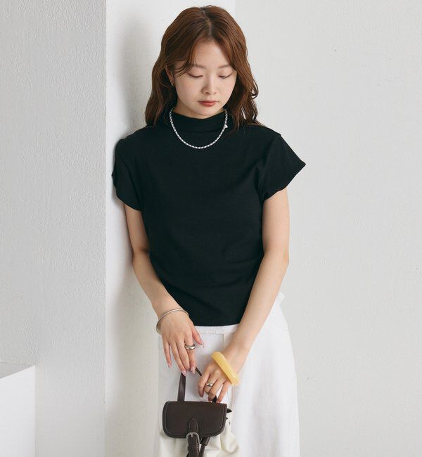  「プレート付きハイネックTシャツ」|Tシャツ・カットソー|