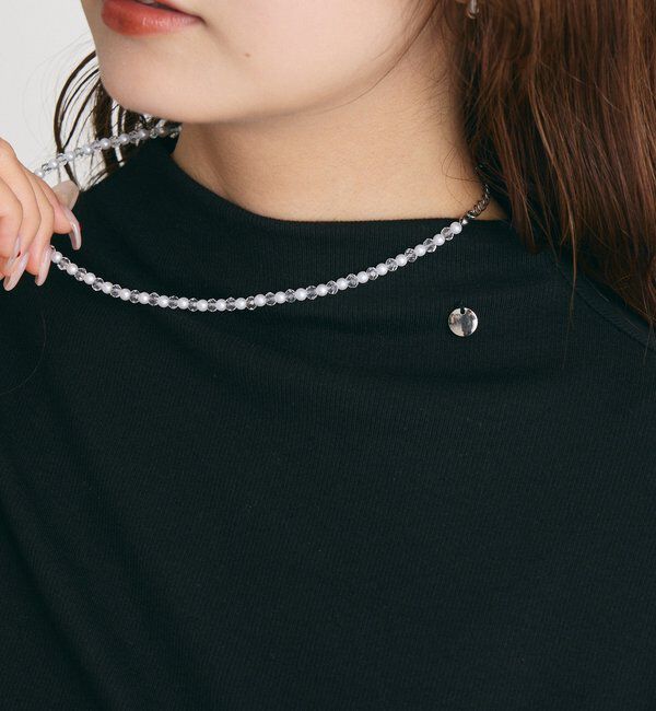  「プレート付きハイネックTシャツ」|Tシャツ・カットソー|