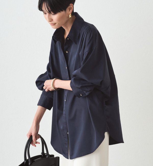  「《WEB限定/累計販売数１万枚達成》サテンBIGシャツ」|シャツ・ブラウス|