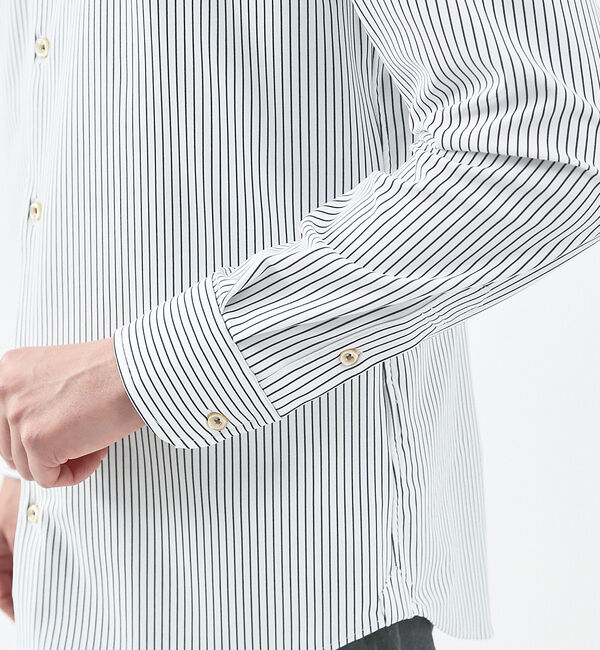 ABAHOUSE「【FLEX SHIRTS】接触冷感  ペンストライプシャツ」|シャツ・ブラウス|