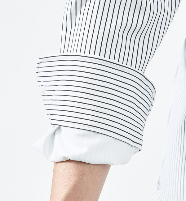 ABAHOUSE「【FLEX SHIRTS】接触冷感  ペンストライプシャツ」|シャツ・ブラウス|