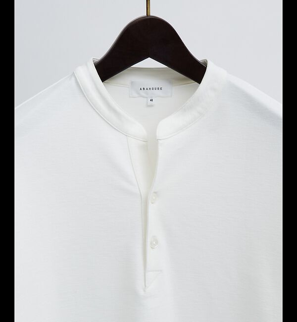 ABAHOUSE「【接触冷感】Vネック スキッパーTシャツ/ヘンリーネック/COVEROSS(R)」|Tシャツ・カットソー|